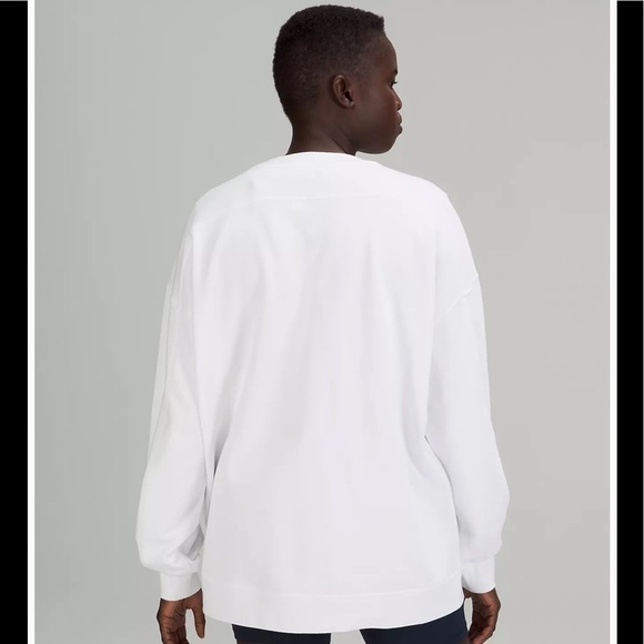 Lululemon Perfectly Oversized Crew Color White Size 4 - Picture 2 of 11